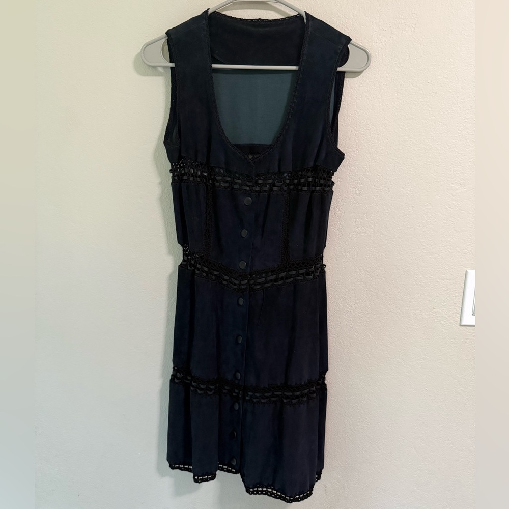Magda Butrym Sleeveless Suede & Silk Dress – EU 38 (US 6) - Picture 2 of 6
